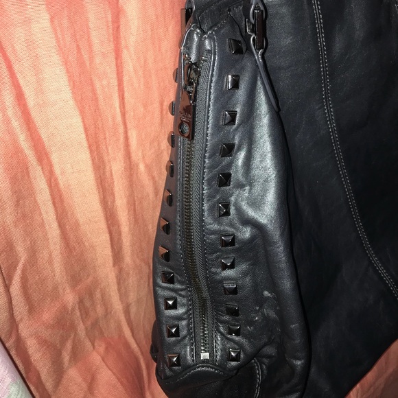 DKNY Leather Black Stud Tote Bag - Picture 2 of 5